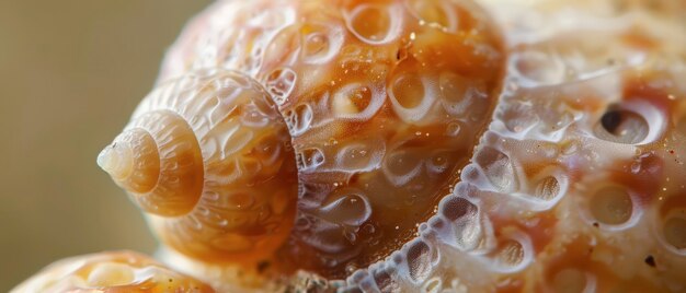 CloseUp View of a Brown and White Seashell With Intricate Pattern