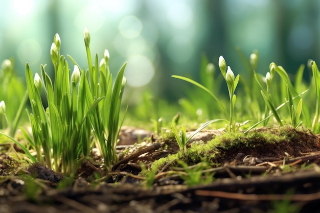 A closeup view of a bunch of vibrant green grass This image can be used to depict nature springtime gardening or environmental themes