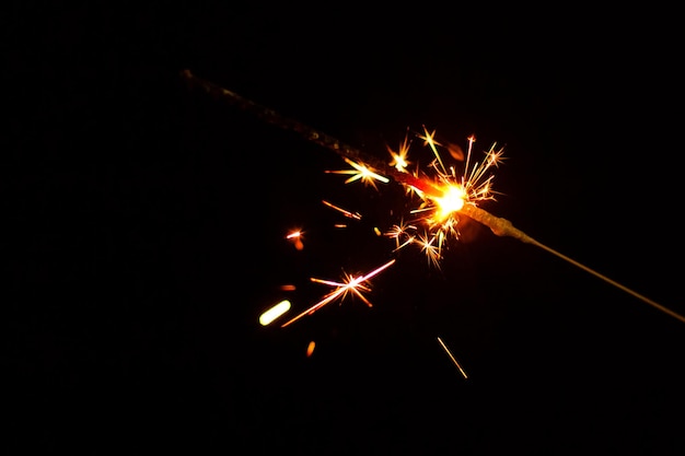 closeup view of burning sparkler