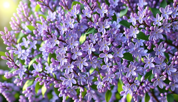 Photo closeup view of delicate lilac blossoms in full bloom intricate details of the flowers with their vibrant purple hues and delicate petals