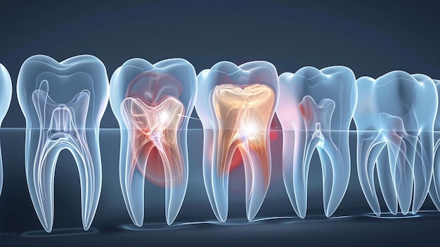 Photo closeup view of dental examination with a mirror reflecting healthy white teeth suggesting dental