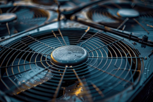 Photo a closeup view of a fan sitting on top of a stove possibly in use for ventilation