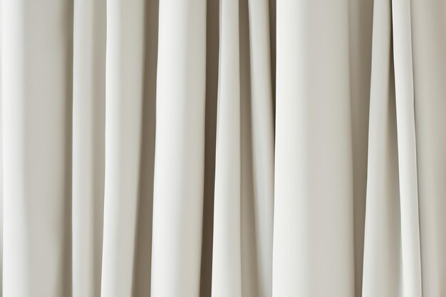 Closeup view of flowing white fabric curtains with soft light texture