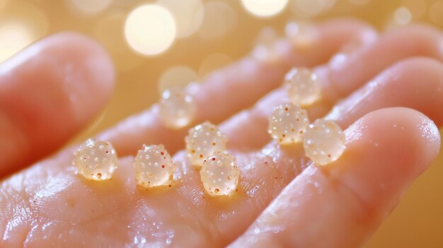 CloseUp View of Hand with Vivid Skin Blisters Highlighting Clear and Irritated Areas Key