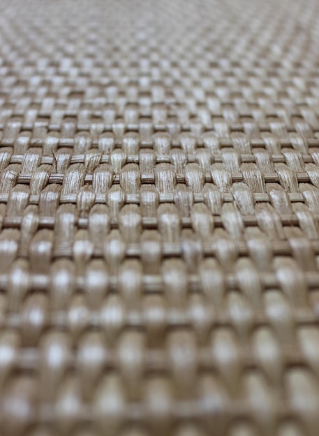 Closeup View Of Interlaced Fibers Of Woven Rattan Angle View Stock Photo