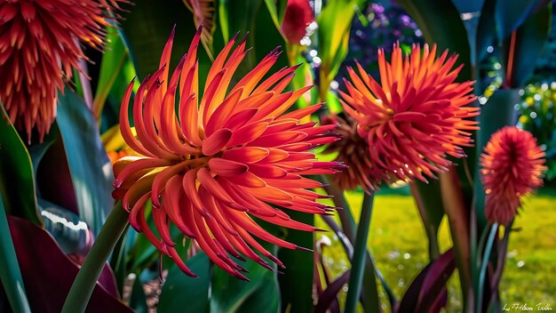 A closeup view of a Kniphofia bloom