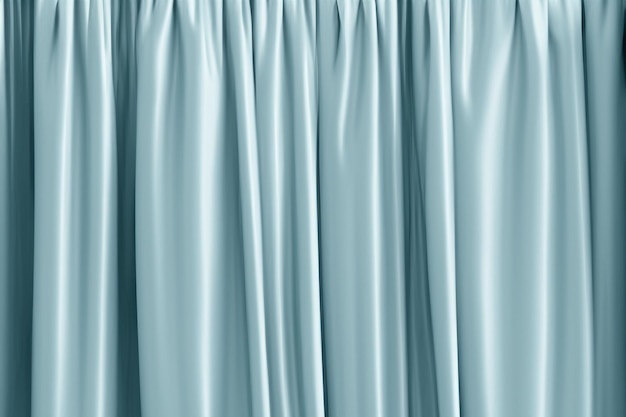 A closeup view of a light blue curtain showing the fabric39s smooth texture and subtle folds