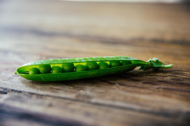 Closeup View of a Peas in its Pods. Selective Focus Peas in Pods