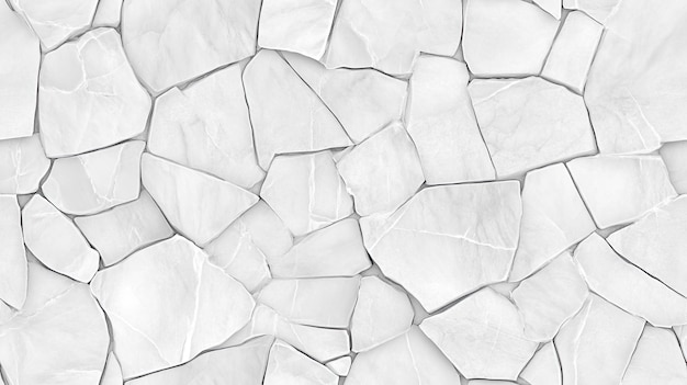 Photo a closeup view of a textured wall composed of irregular white stones showcasing cracks and variations in shape and size seamless pattern