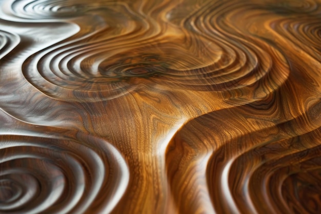 Photo a closeup view of wood grain with carved whorls and loops creating a sense of movement and depth whorls and loops in the grain create a sense of movement and flow