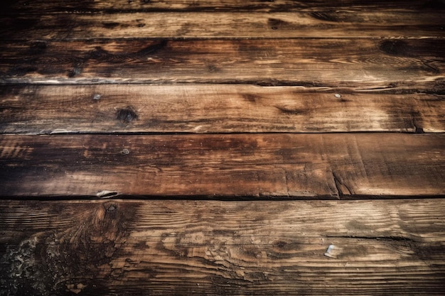 CloseUp View of a Wooden Floor with Textured Grain and Knots created with Generative AI technology