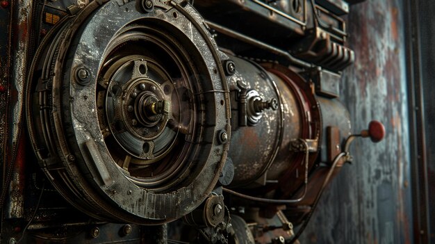 Closeup of Vintage Film Projector Cinematic Nostalgia