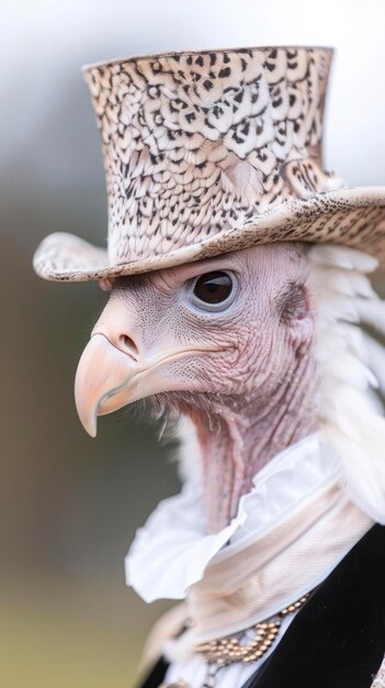 Photo closeup of vulture on dark background