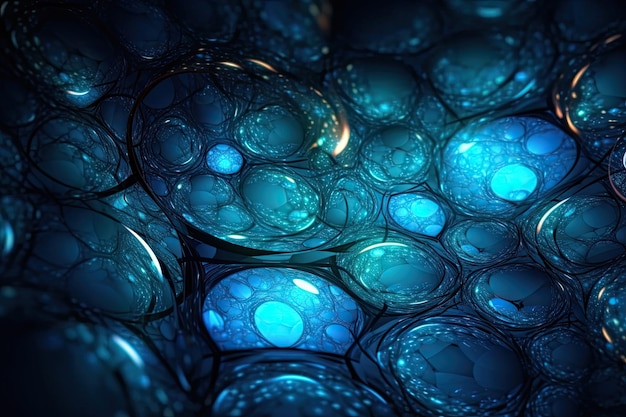 Closeup water bubbles Generative AI