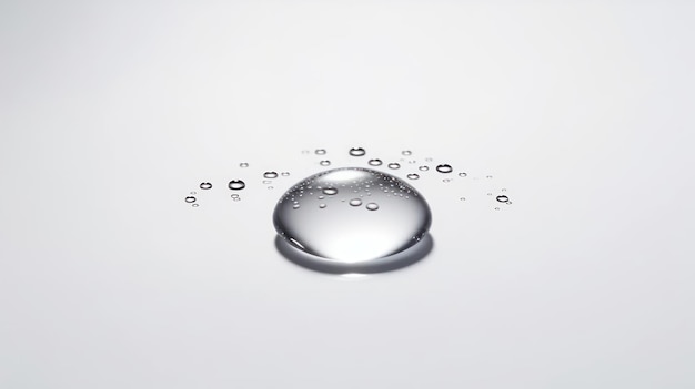 Closeup water drop micro shot on white background