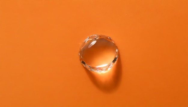 Closeup Water Drop on Orange Background