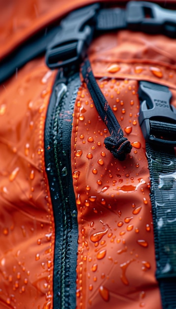 CloseUp of a Waterproof School Backpack Featuring WaterResistant Material and Secure Zippers