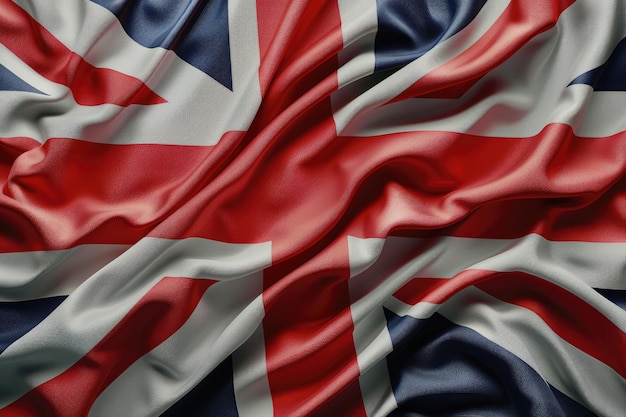 Photo closeup of wavy flag of great britain