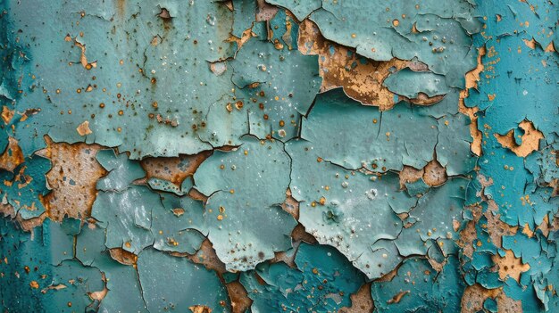 Closeup of a weathered and peeling paint grunge texture