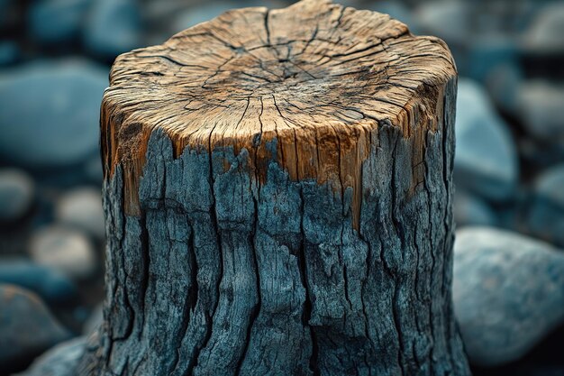 Photo closeup of a weathered tree stump