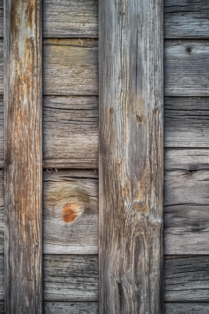 Closeup of weathered wooden planks with natural grain