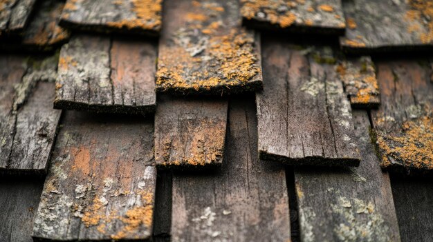 Photo closeup of weathered wooden shingles