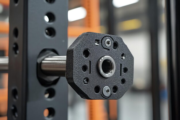 Closeup of a Weight Lifting Rack Attachment