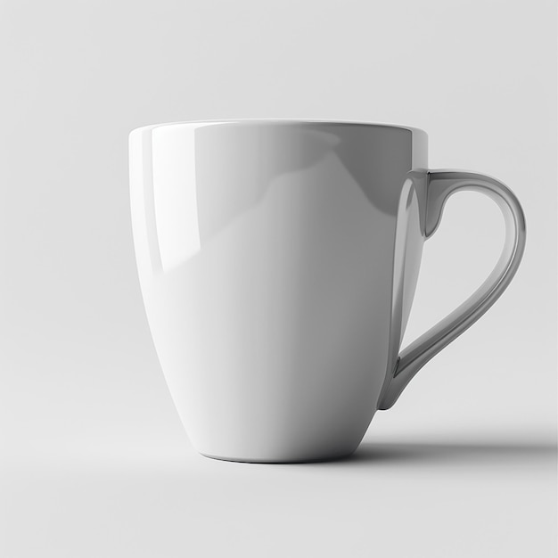 CloseUp of White Blank Mug Mockup Isolated