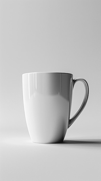 CloseUp of White Blank Mug Mockup Isolated