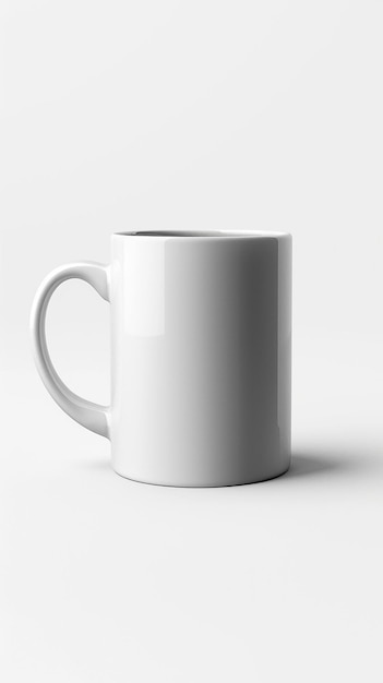 CloseUp of White Blank Mug Mockup Isolated