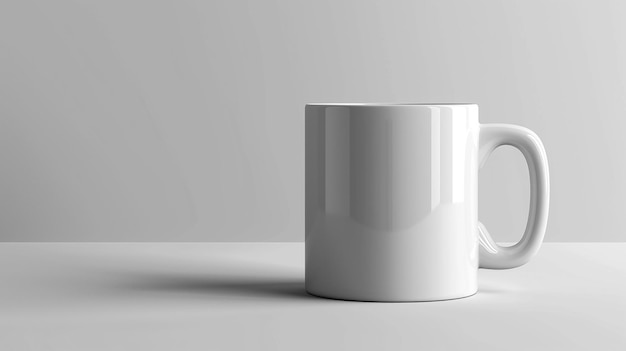 CloseUp of White Blank Mug Mockup Isolated