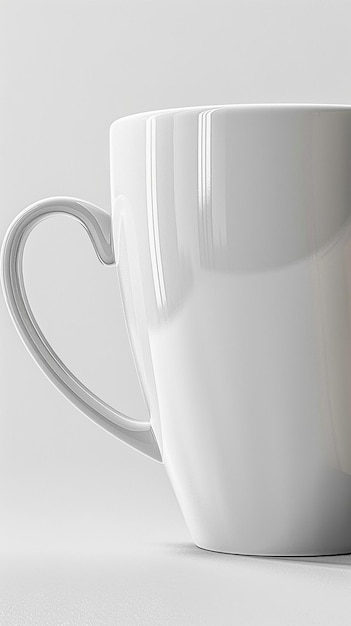 CloseUp of White Blank Mug Mockup Isolated