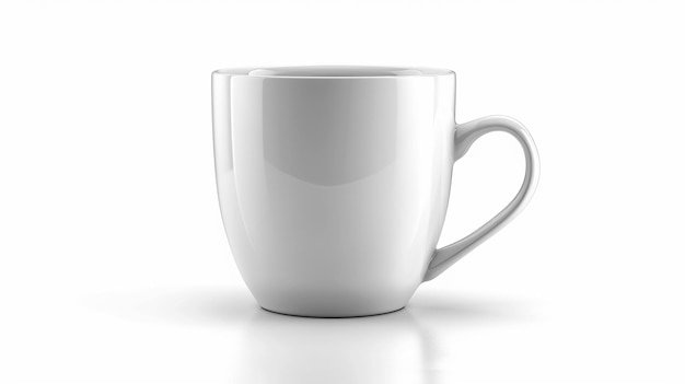 CloseUp of White Blank Mug Mockup Isolated