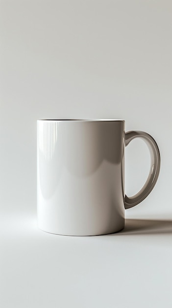 CloseUp of White Blank Mug Mockup Isolated