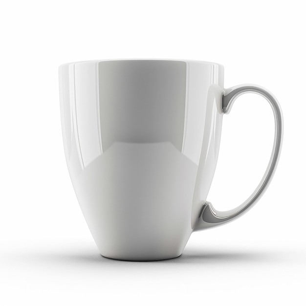 CloseUp of White Blank Mug Mockup Isolated