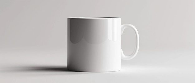 CloseUp of White Blank Mug Mockup Isolated