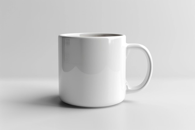 CloseUp of White Blank Mug Mockup Isolated