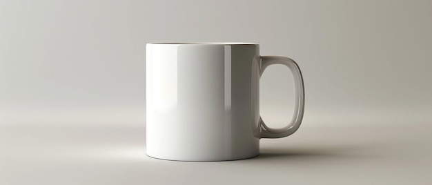 CloseUp of White Blank Mug Mockup Isolated