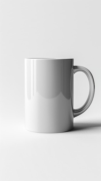 CloseUp of White Blank Mug Mockup Isolated