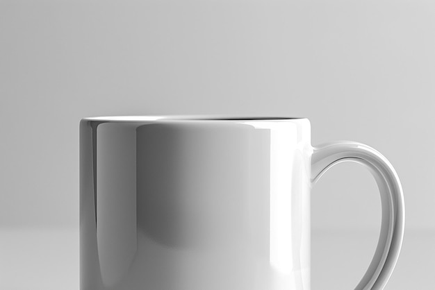 CloseUp of White Blank Mug Mockup Isolated