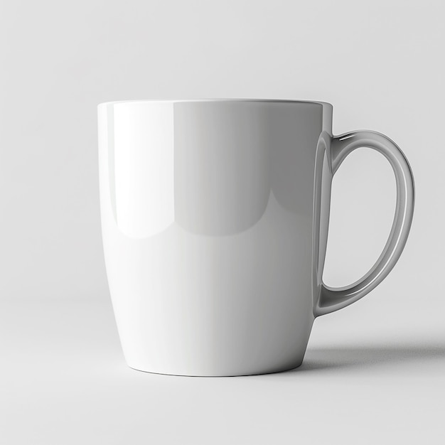 CloseUp of White Blank Mug Mockup Isolated