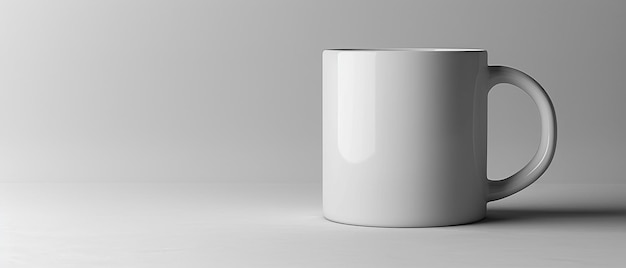 CloseUp of White Blank Mug Mockup Isolated