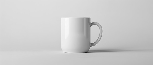 CloseUp of White Blank Mug Mockup Isolated