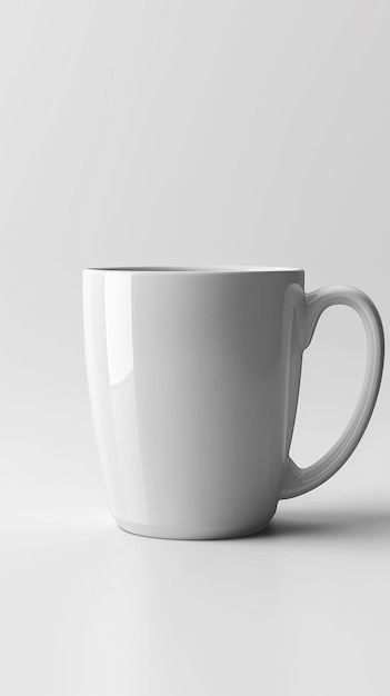 CloseUp of White Blank Mug Mockup Isolated