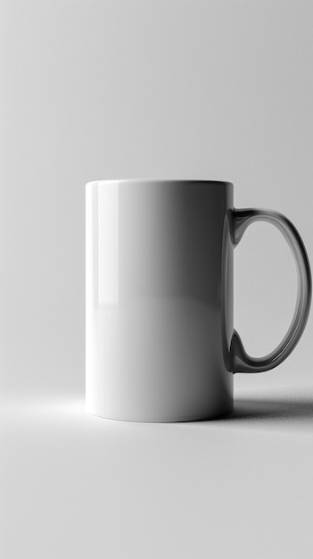 CloseUp of White Blank Mug Mockup Isolated