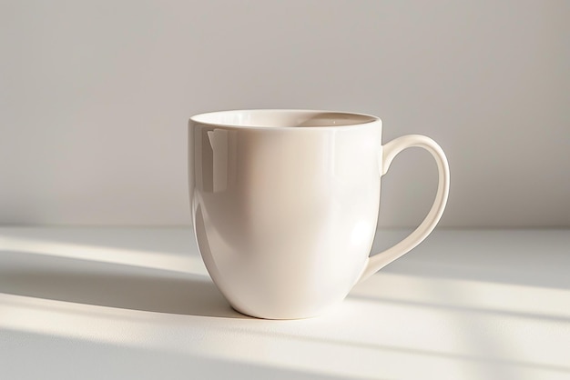 CloseUp of White Blank Mug Mockup Isolated