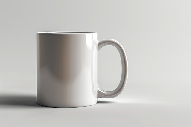 CloseUp of White Blank Mug Mockup Isolated