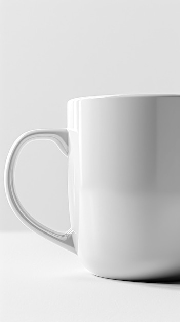 CloseUp of White Blank Mug Mockup Isolated