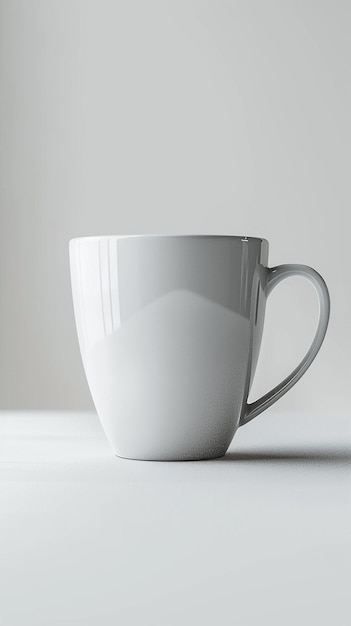 CloseUp of White Blank Mug Mockup Isolated