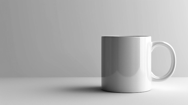 CloseUp of White Blank Mug Mockup Isolated